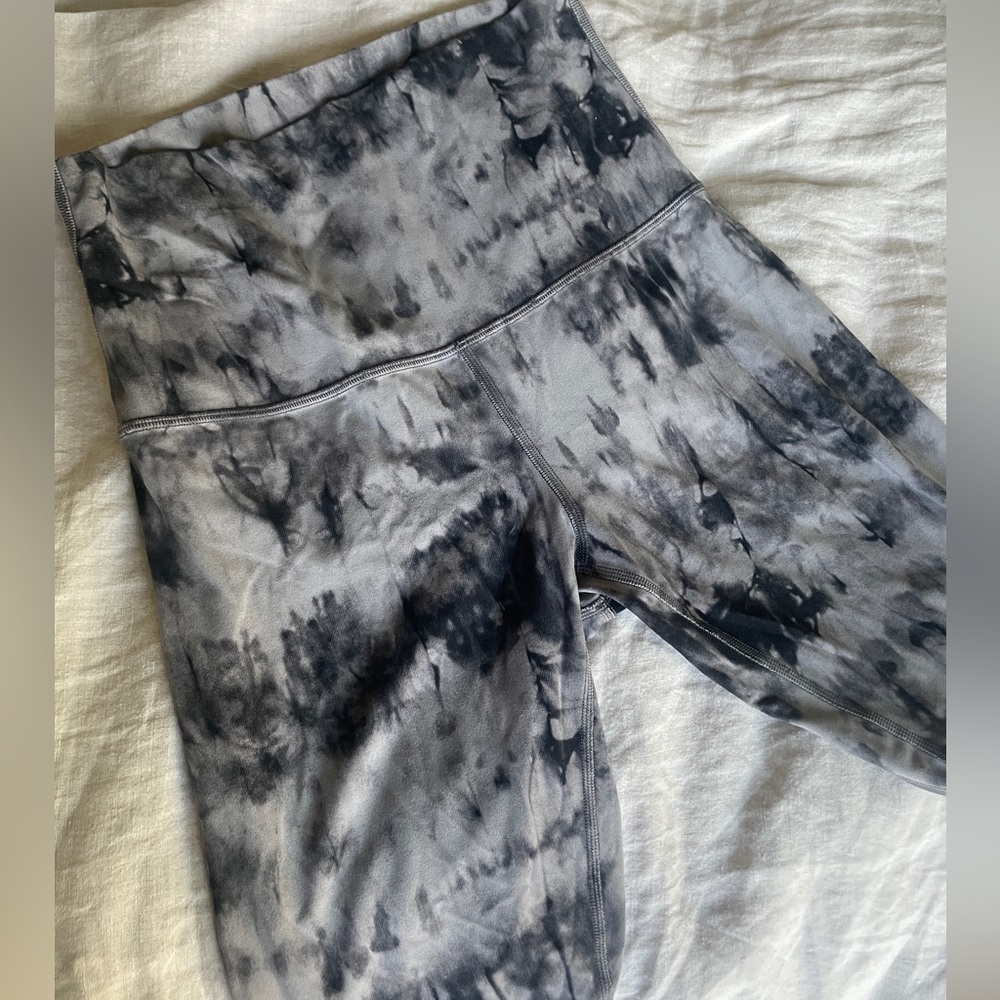 lululemon athletica Tie-Dye Gray & Black High-Rise Athletic Shorts